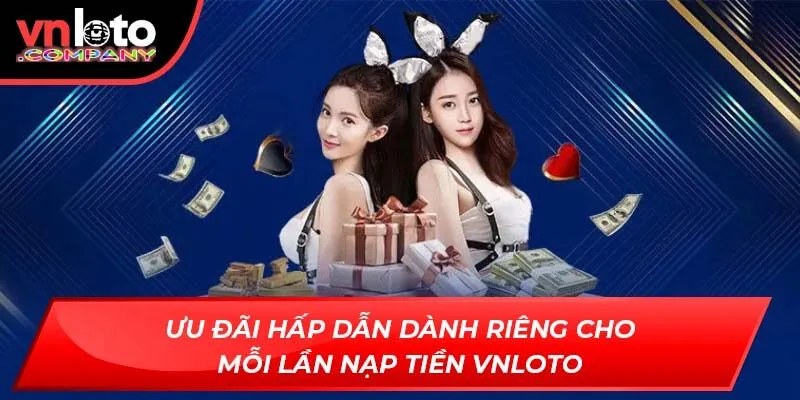Ưu đãi hấp dẫn dành riêng cho mỗi lần nạp tiền VNLoto Ưu đãi hấp dẫn dành riêng cho mỗi lần nạp tiền VNLoto